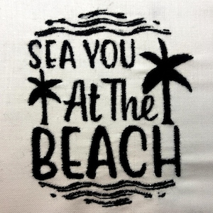 Sea You at the Beach Embroidery Pattern Ocean Embroidery Design Digital File