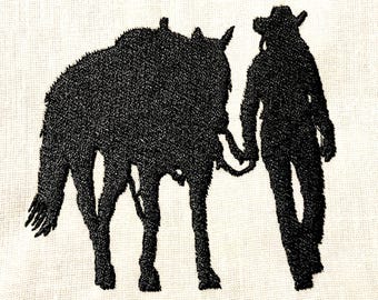 Cowgirl Walking Horse Machine Embroidery Pattern Embroidery Design Digital File