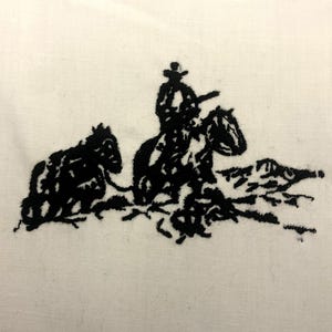 Cowboy Western Scene Machine Embroidery Pattern Cowboy Embroidery Designs Digital File