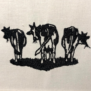 Cows Grazing Rear Machine Embroidery Pattern Embroidery Design Digital File