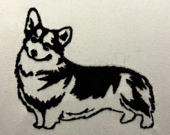 Corgi Standing Machine Embroidery Design Corgi Embroidery Pattern Digital File