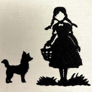 Dorothy Toto Silhouette Embroidery Design Machine Embroidery Pattern Wizard of Oz Embroidery Designs Digital File