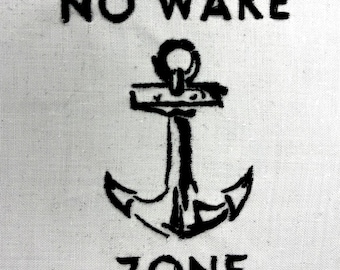 No Wake Zone Embroidery Pattern Lake Embroidery Design Digital File