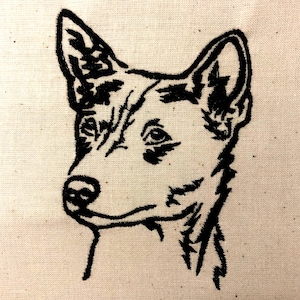 Basenji Machine Embroidery Pattern Dog Embroidery Design Digital File