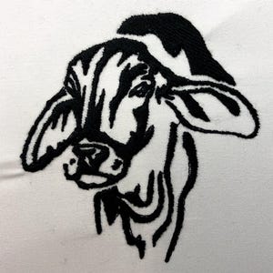 American Brahman Cow Machine Embroidery Pattern Dairy Farm Embroidery Design Digital File