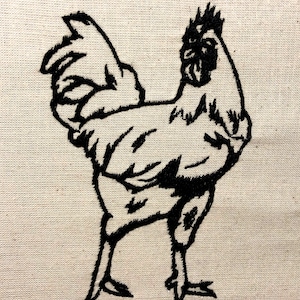 Rooster Outline Machine Embroidery Pattern Embroidery Design Digital File