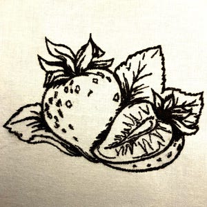 Strawberries Outline Machine Embroidery Pattern Embroidery Design Digital File
