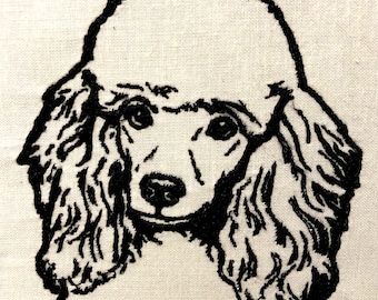 Poodle Face Machine Embroidery Design Dog Embroidery Pattern Digital File