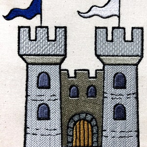 Broderidesign för slott för pojke, maskinbroderimönster, digital fil