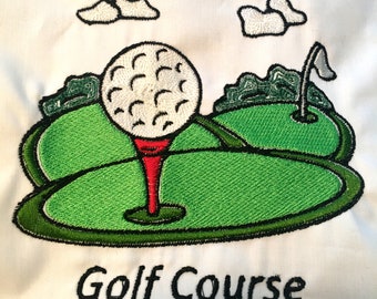 Golf Course Machine Embroidery Design (Digital File)