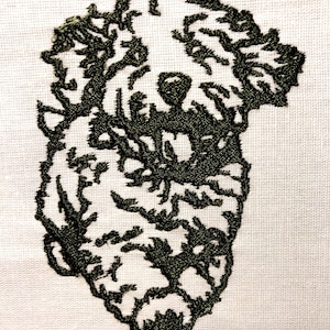 Goldendoodle Happy Machine Embroidery Pattern Dog Embroidery Design Digital File