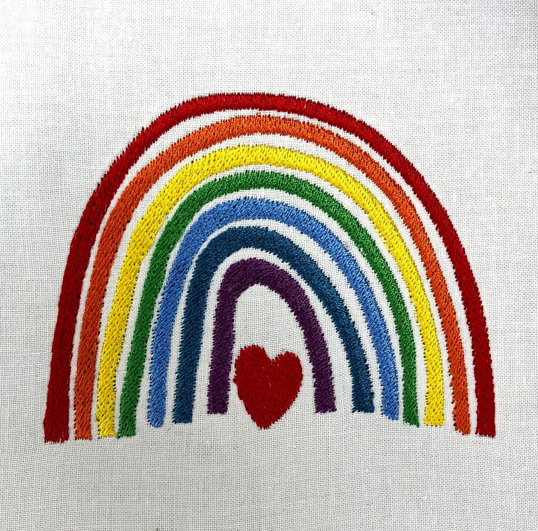 Rainbow Heart Machine Embroidery Pattern (digital File) - Etsy