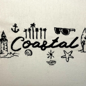 Coastal Embroidery Pattern Ocean Embroidery Design Digital File