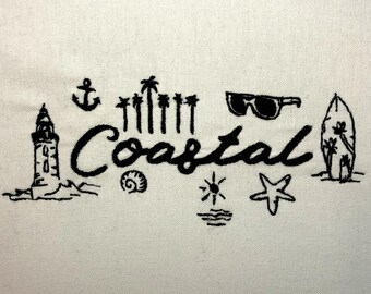 Coastal Embroidery Pattern Ocean Embroidery Design Digital File