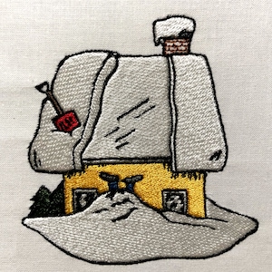 Shoveling Snow Machine Embroidery Pattern Winter Embroidery Design Digital File