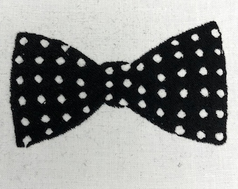 Polka Dot Bow Tie Machine Embroidery Pattern Bow Tie Embroidery Design Digital File