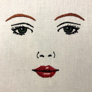 Mable Rag Doll Face Machine Embroidery Patterns Doll Embroidery Design Digital File