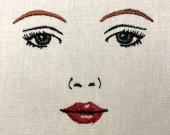 Mable Rag Doll Face Machine Embroidery Patterns Doll Embroidery Design Digital File