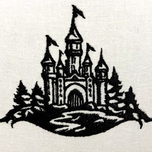 Castle Outline BLK Machine Embroidery Pattern Castle Embroidery Designs Digital File