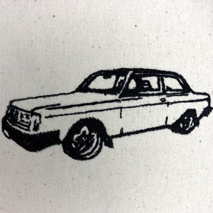 Volvo 240 Coupe Classic Machine Embroidery Pattern Volvo Embroidery Design Digital File