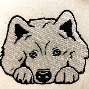 Samoyed Laying Embroidery Pattern Machine Embroidery Design Digital File