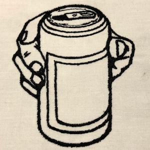 Beer Can Outline Machine Embroidery Design Digital File