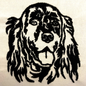 English Setter Panting Machine Embroidery Pattern Dog Embroidery Design Digital File