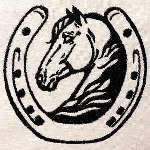 Horse Horseshoe Machine Embroidery Pattern Embroidery Design Digital File