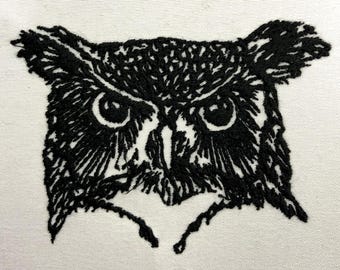 Owl Face Machine Embroidery Design Embroidery Pattern Digital File