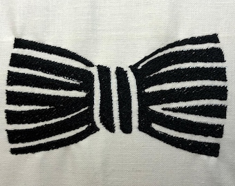 Striped Bow Tie Machine Embroidery Pattern Bow Tie Embroidery Design Digital File