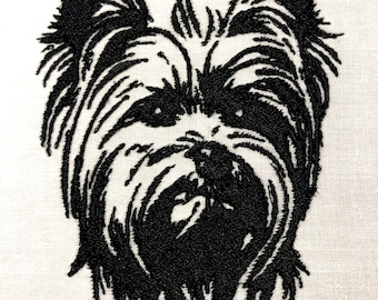 Patrón de bordado a máquina Yorkshire Terrier Diseño de bordado de perro Archivo digital