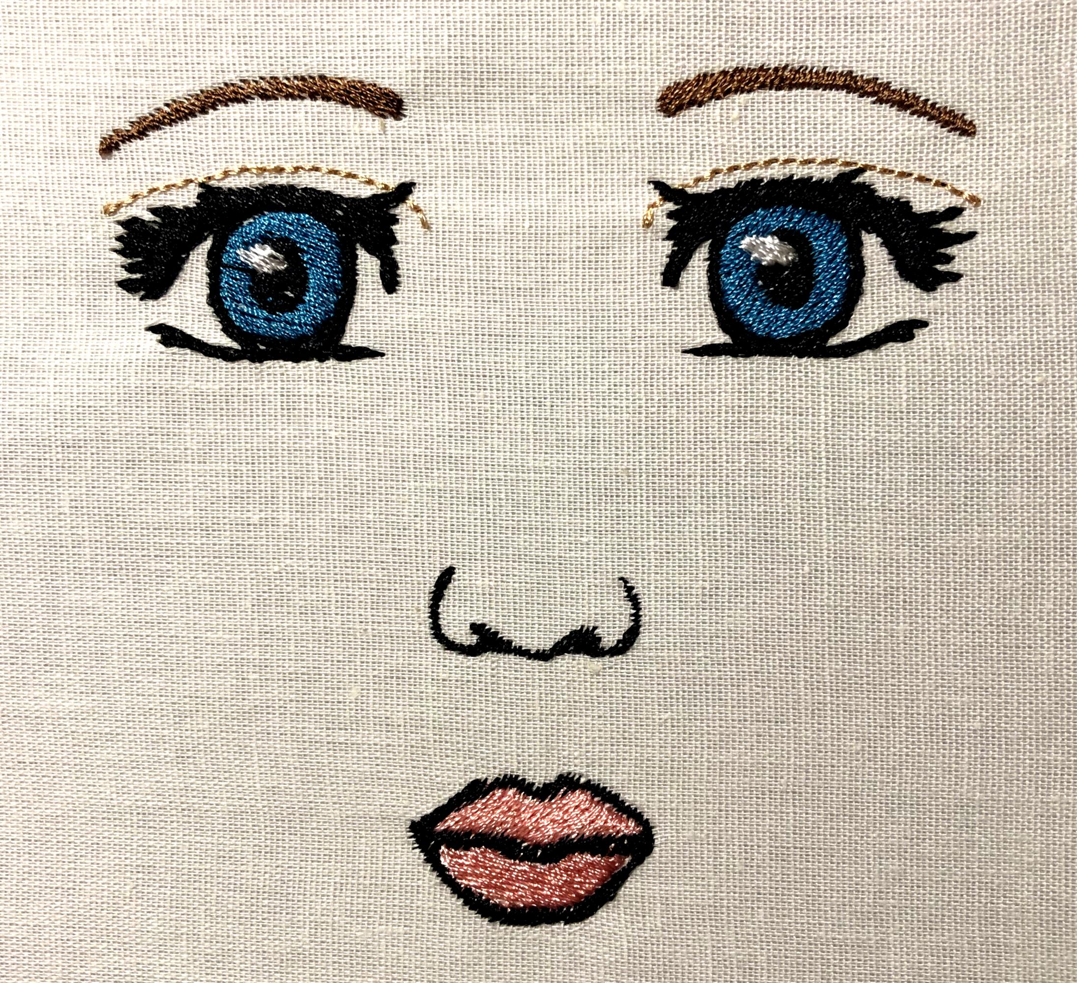 Albert Boy Rag Doll Face Machine Embroidery Patterns Boy Doll Embroidery Design Digital File