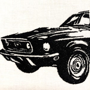 Mustang Front End Machine Embroidery Pattern Auto Embroidery Design Digital File