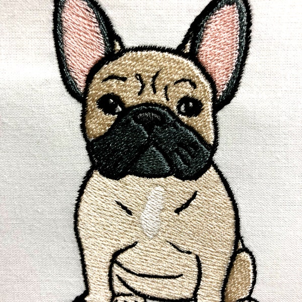 French Bulldog Machine Embroidery Design Dog Embroidery Pattern Digital File