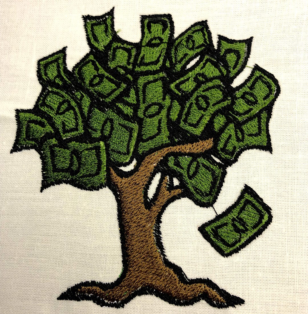 Money Tree Machine Embroidery Pattern Embroidery Design Digital File - Etsy