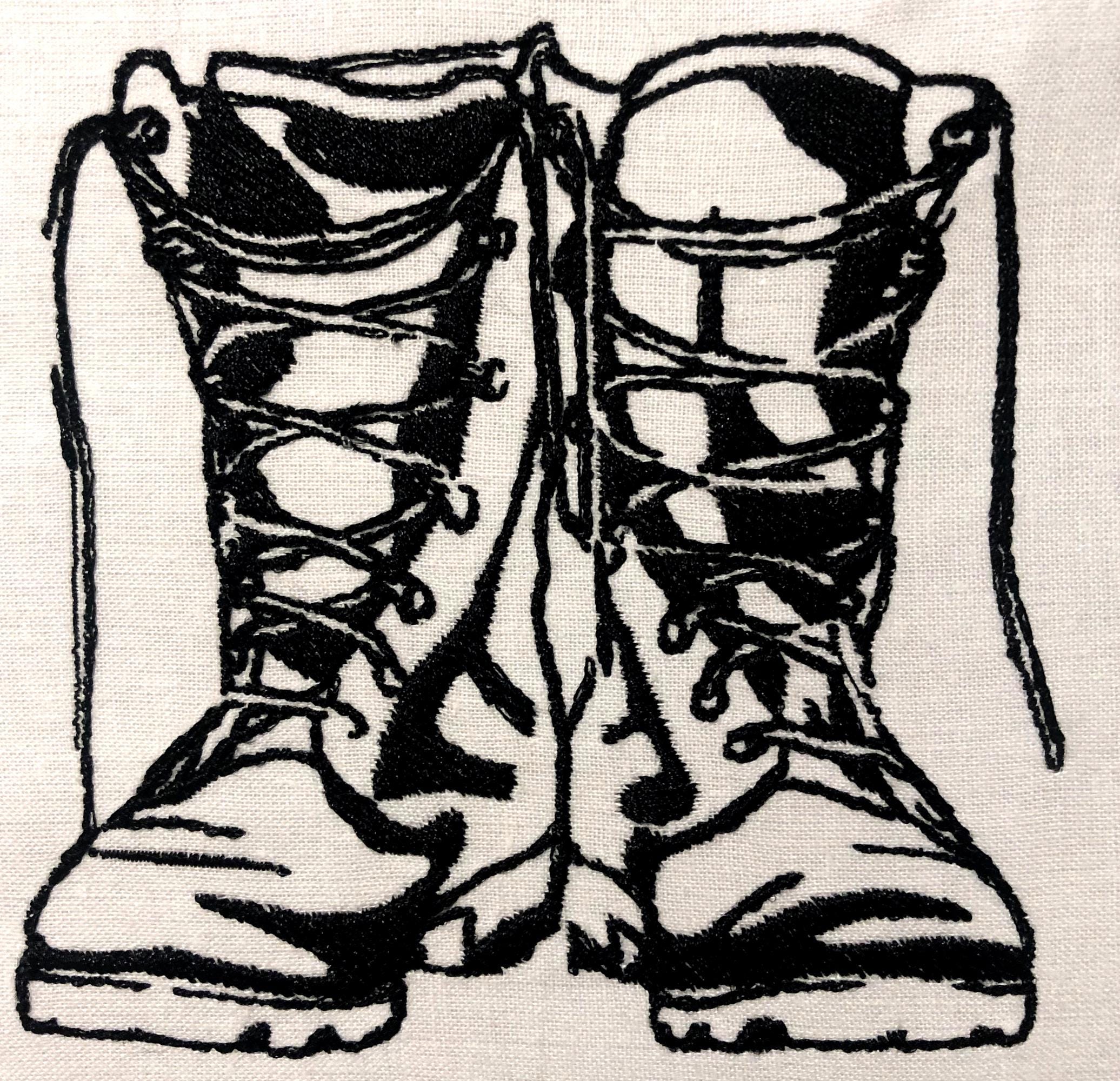 Combat Boots Machine Embroidery Pattern Military Embroidery Design ...