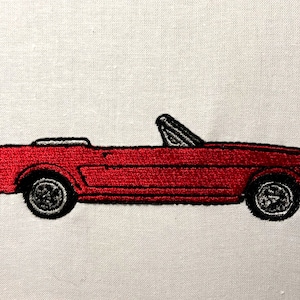 1964 Ford Mustang Convertible Machine Embroidery Pattern Auto Embroidery Design Digital File