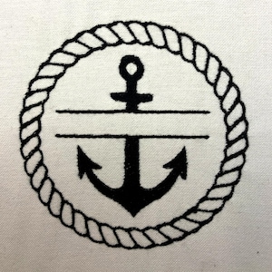 Anker Monogramm Maschinenstickerei Muster Nautische Monogramm Stickerei Design Digitale Datei