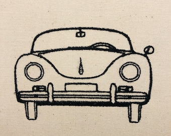 1957 Porsche Speedster 356 Outline Machine Embroidery Pattern Auto Embroidery Design Digital File