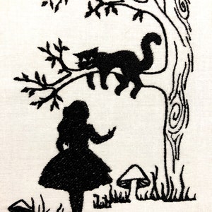 Alice in Wonderland and Cheshire Cat Machine Embroidery Pattern Embroidery Design Digital File