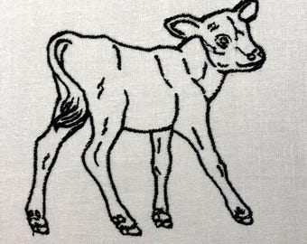 Kalb Umriss Maschinenstickerei Muster Kuh Stickdatei