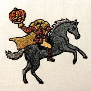 Headless Horseman Machine Embroidery Pattern Sleepy Hallow Embroidery Design Digital File