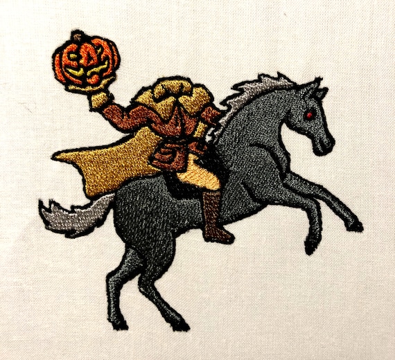 Headless Horseman Machine Embroidery Pattern Sleepy Hallow Embroidery Design Digital File