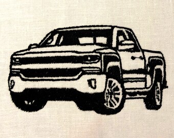 Chevy Silverado 2016 Pickup Truck Machine Embroidery Pattern Chevy Truck Embroidery Design Digital File