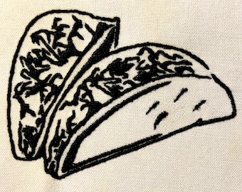 Taco Outline Machine Embroidery Pattern Embroidery Design Digital File