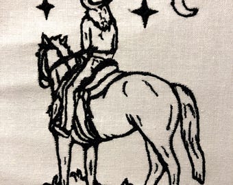 Cowgirl Nighttime Machine Embroidery Pattern Embroidery Design Digital File