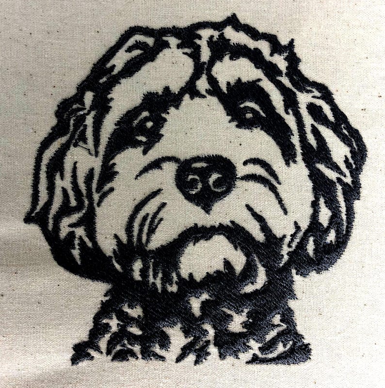 Labradoodle Face Machine Embroidery Pattern Labradoodle Embroidery ...