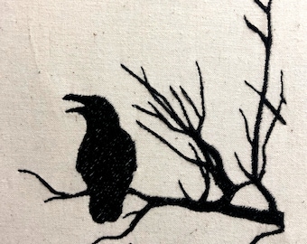 Crow Machine Embroidery Design Pattern Halloween Embroidery Design Digital File