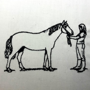 Girls Horse Machine Embroidery Pattern Cowgirl Embroidery Design Digital File
