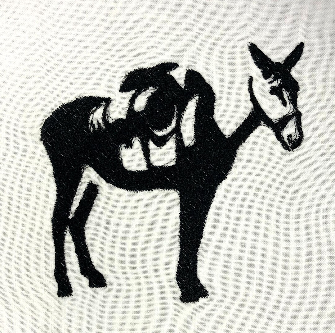 Mule Machine Embroidery Pattern Burro Embroidery Design Digital File - Etsy